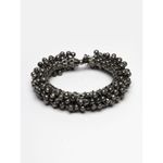 Buy Moedbuille Ghungroo Studded Antique Tribal Design Oxidised Silver Plated Handcrafted Bracelet , 60 Grams - MBBR00145 - Purplle