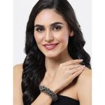 Buy Moedbuille Ghungroo Studded Antique Tribal Design Oxidised Silver Plated Handcrafted Bracelet , 60 Grams - MBBR00145 - Purplle