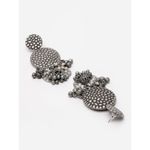 Buy Moedbuille Ghungroo Studded Engraved Floral Design Oxidised Silver Plated Handcrafted Earrings , 40 Grams - MBER03479 - Purplle