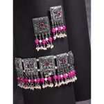 Buy Moedbuille Handcrafted Pearls & Stones Work Tassell Design Silver Plated Traditional Jewellery Set , 180 Grams - MBNS00511 - Purplle