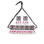 Buy Moedbuille Handcrafted Pearls & Stones Work Tassell Design Silver Plated Traditional Jewellery Set , 180 Grams - MBNS00511 - Purplle