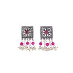 Buy Moedbuille Handcrafted Pearls & Stones Work Tassell Design Silver Plated Traditional Jewellery Set , 180 Grams - MBNS00511 - Purplle