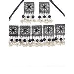Buy Moedbuille Handcrafted Pearls & Stones Work Tassell Design Silver Plated Traditional Jewellery Set , 180 Grams - MBNS00514 - Purplle