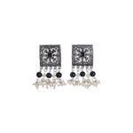 Buy Moedbuille Handcrafted Pearls & Stones Work Tassell Design Silver Plated Traditional Jewellery Set , 180 Grams - MBNS00514 - Purplle
