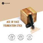 Buy SUGAR Cosmetics Ace Of Face Foundation Stick with In-Built Brush | Lasts 24hrs | Full Coverage Foundation for Women | 12 gm - 40 Breve - Purplle