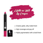 Buy SUGAR Cosmetics - Matte As Hell - Crayon Lipstick -30 Lillian Rose (Magenta/Bright Fuchsia) - 2.8 gms - Bold and Silky Matte Finish Lipstick, Lightweight, Lasts Up to 12 hours - Purplle