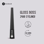 Buy SUGAR Cosmetics Gloss Boss 24Hr Glossy Eyeliner Gel With Brush | Smudeproof & Waterproof - 01 Back In Black (Black Eyeliner) | 3Ml - Purplle