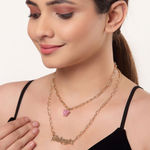 Buy Ferosh Haiba Purple Butterfly Layered Necklace - Purplle