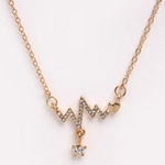 Buy Ferosh Gold Heartbeat Necklace - Purplle