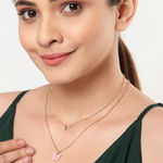 Buy Ferosh Haiba Pink Butterfly Layered Necklace - Purplle