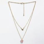 Buy Ferosh Haiba Pink Butterfly Layered Necklace - Purplle