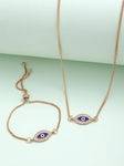 Buy Ferosh Dark Blue Crystal Boundary Evil Eye Jewel Set - Purplle
