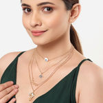 Buy Ferosh Ganesh Evil Eye Layered Necklace - Purplle