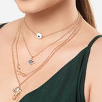Buy Ferosh Ganesh Evil Eye Layered Necklace - Purplle
