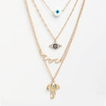 Buy Ferosh Ganesh Evil Eye Layered Necklace - Purplle