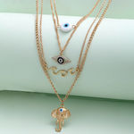Buy Ferosh Ganesh Evil Eye Layered Necklace - Purplle