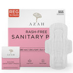 Buy Azah Rash-Free Organic Sanitary Pads (Box of 15 Pads : All Regular - with Disposable bags) - Purplle