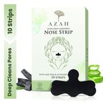 Buy Azah Ultra Deep Cleansing Nose Strips for Blackhead Removal | With Aloe Vera & Activated Charcoal | Unclog Pores, Removes Whiteheads, Excess Oil & Dirt| | Extended Design | Pack of 10 - Purplle