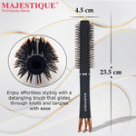 Buy Majestique Crown Series Round Hair Brush | Use as Blow Drying, Styling, Shaping, Wet & Dry - Black - Purplle