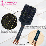 Buy Majestique Crown Series Paddle Brush with A Large Cushion Hair Brush HR152, Smoothing Detangling, Curly Hair, Thick and Straight - 1Pc/Black - Purplle
