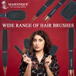 Buy Majestique Pro Roller Round Hair Brush | Soft Synthetic Bristles | Use as Blow Drying, Hair Styling , Wet & Dry - Black - Purplle