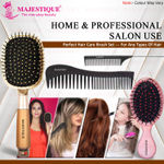 Buy Majestique Hair Brush Set - Professional Paddle Detangling Hairbrush, Wide-tooth and Tail Comb, Suitable for All Hair Types - 4Pcs/Multicolor - Purplle