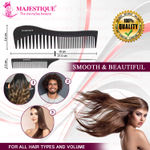 Buy Majestique Professional Hair Brush Set, Large and Small Paddle Hair Brush With Wide-tooth and Tail Comb Suit for Women Men and Kids - 4Pcs/Purple - Purplle