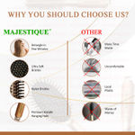 Buy Majestique Round and Oval Cushion Hair Brush Set with Handle Mirror, Soft Nylon Bristles for All Types Style in Men and Women - 3Pcs/Gold - Purplle