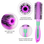 Buy Majestique Professional Large Hot Curling Round Hair Brush Set - Nylon Bristles and Rubber-Grip Handle for Blow-Dry Styling - Purplle