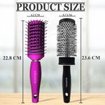 Buy Majestique Professional Round Brush for Blow Drying and Vent Blow Brush - Heat Styling Lightweight - Large (Purple/ Black) - Purplle