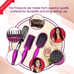 Buy Majestique Professional Hair Brush Set | Detangling, Vent, and Blow Dry Brushes | Soft Nylon Bristles for All Types Style - 3Pcs/Multicolor - Purplle