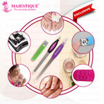 Buy Majestique Nail Filers with Cuticle and Nail Clipper, Ultra Sharp Cutter for Ingrown Nails Clipper, Stainless Steel, Manicure Pedicure Tools - 3Pcs/Multicolor - Purplle