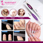 Buy Majestique Professional Manicure Set - Long Nail Filer, Pin hole Nail Filer with 4 Action Nail Buffer Perfect Set for Finger & Toe Nail Care - 3Pcs/Multicolor - Purplle