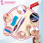 Buy Majestique Professional Manicure Set - Long Nail Filer, Pin hole Nail Filer with 4 Action Nail Buffer Perfect Set for Finger & Toe Nail Care - 3Pcs/Multicolor - Purplle