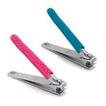 Buy Majestique 2Pcs Nail Clipper Set, Stainless Steel Curved Blades for Fingernail and Toenail Clipper Cutter - Color May Vary - Purplle