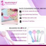 Buy Majestique Facial Cleansing Brush | Makeup Skincare Removal | Face Wash Brush | Remove Blackheads and Massage Skin Cleansing - 2Pcs/Multicolor - Purplle
