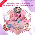 Buy Majestique Facial Cleansing Brush | Makeup Skincare Removal | Face Wash Brush | Remove Blackheads and Massage Skin Cleansing - 2Pcs/Multicolor - Purplle