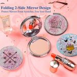 Buy Majestique Glitter Round Makeup Mirror | Portable Double-Sided 1X/2X Magnifying | Cosmetic Mirror Without Distortion - 1Pc/Multicolor - Purplle