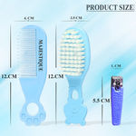 Buy Majestique Baby Grooming Set - Baby Hair Brush, Comb and Nail Cutter Set for Newborns & Toddlers - Blue - Purplle