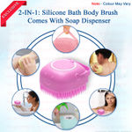 Buy Majestique Silicone Bath Brush, 80ML Dispenser Bathing Loofah, Suitable for All Skin - Color May Vary - Purplle