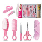 Buy Majestique Baby Grooming Set - Brush, Comb, Clipper, File & Baby Towel 7 Pcs - Pink (Color May Vary) - Purplle