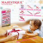Buy Majestique Baby Grooming Set - Brush, Comb, Clipper, File & Baby Towel 7 Pcs - Pink (Color May Vary) - Purplle