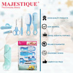 Buy Majestique Baby Grooming Set - Baby Brush, Comb, Baby Clipper, File & Baby Towel 7Pcs - Blue - Purplle