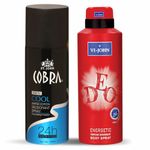 Buy VI-JOHN Irresistible Scent Fresh & Soothing Good Fragrance Cool Deo 150 ml & Energetic 175 ml (pack of 2) - Purplle