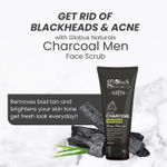 Buy Globus Naturals Anti Pollution & Anti Acne Charcoal Face Scrub, Detox & Deep Cleanse Formula, Fights Pollution and De-Tans skin, For Men with Oily & Acne Prone Skin, 100 gms - Purplle