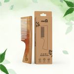 Buy Clensta Kacchi Neem Wide Tooth Wooden Handle Comb| Hair Growth, Hairfall, Dandruff Control| Hair Straightening, Frizz Control| Comb for Men, Women - Purplle