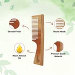 Buy Clensta Kacchi Neem Wide Tooth Wooden Handle Comb| Hair Growth, Hairfall, Dandruff Control| Hair Straightening, Frizz Control| Comb for Men, Women - Purplle