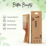 Buy Clensta Kacchi Neem Wide Tooth Wooden Handle Comb| Hair Growth, Hairfall, Dandruff Control| Hair Straightening, Frizz Control| Comb for Men, Women - Purplle