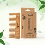 Buy Clensta Kacchi Neem Wide Tooth Detangle Wooden Comb| Hair Growth, Hairfall, Dandruff Control| Hair Straightening, Frizz Control| Comb for Men, Women - Purplle