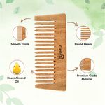 Buy Clensta Kacchi Neem Wide Tooth Detangle Wooden Comb| Hair Growth, Hairfall, Dandruff Control| Hair Straightening, Frizz Control| Comb for Men, Women - Purplle